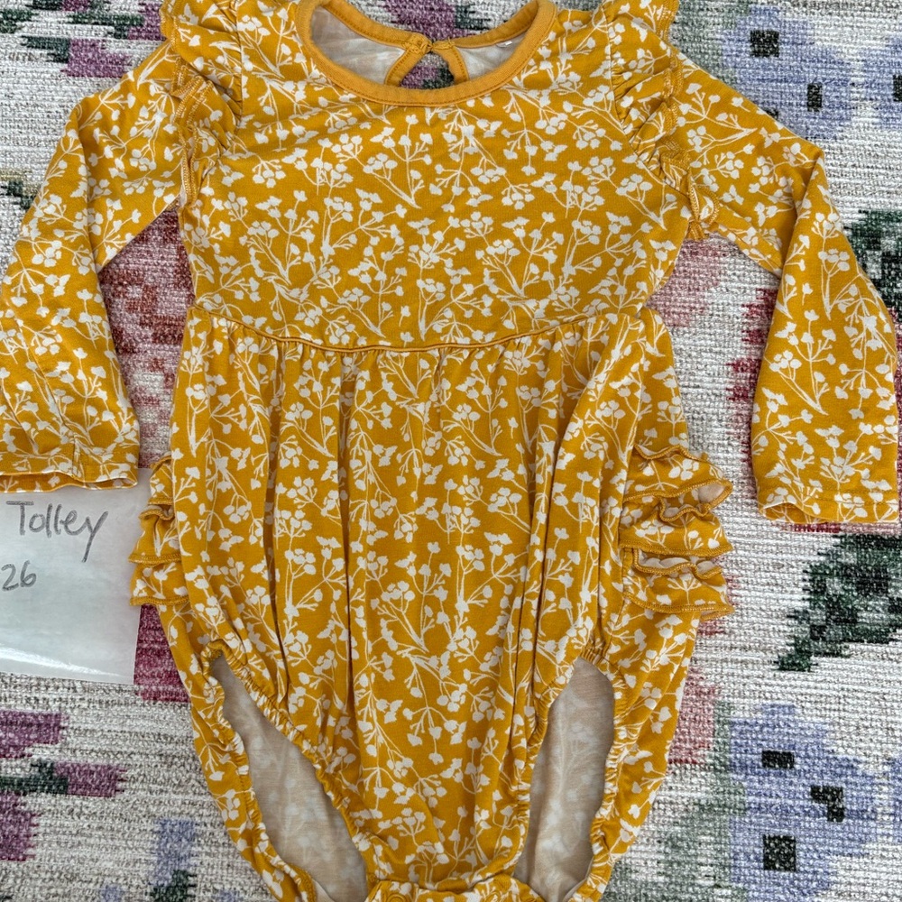Little Sleepies Golden Poppies Floral Ruffle Romper